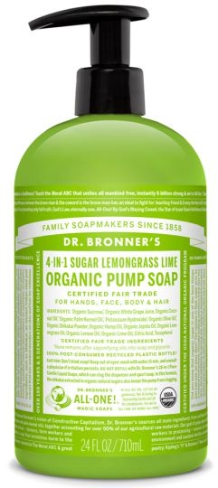 Цукрове рідке мило "Лемонграс і лайм" - Dr. Bronner’s Organic Sugar Soap Lemongrass Lime — фото N2