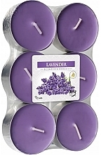 Парфумерія, косметика Набір чайних свічок "Лаванда" - Bispol Lavander Maxi Scented Candles