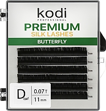 Накладні вії Butterfly Green D 0.07 (6 рядів: 11 мм) - Kodi Professional — фото N1