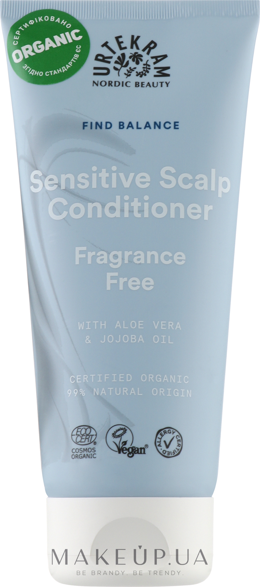 Кондиціонер для чутливої шкіри голови, без запаху - Urtekram Fragrance Free Sensitive Scalp Conditioner — фото 180ml