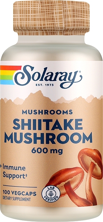 Пищевая добавка "Грибы шиитаке", 600g - Solaray Shiitake Mushroom  — фото N1