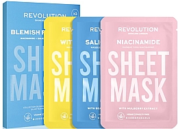 Набор - Revolution Skincare Blemish Prone Skin Biodegradable Sheet Mask (3 x f/mask) — фото N5