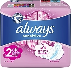 Гігієнічні прокладки, 10 шт. - Always Sensitive Ultra Super Plus — фото N3