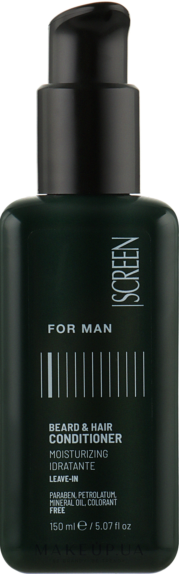 Чоловічий незмивний кондиціонер для волосся й бороди - Screen For Man Beard & Hair Conditioner — фото 150ml