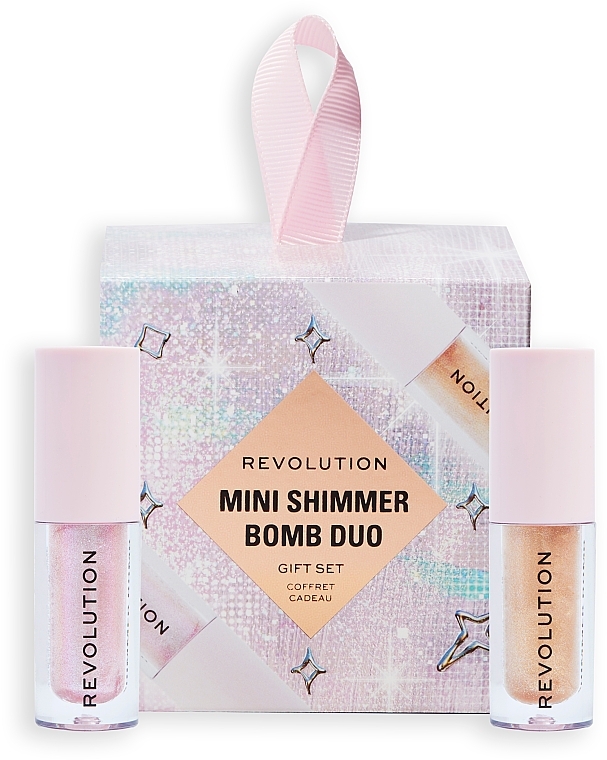 Набор - Makeup Revolution Mini Shimmer Bomb Duo Gift Set (lip/gloss/2x1.4ml) — фото N1