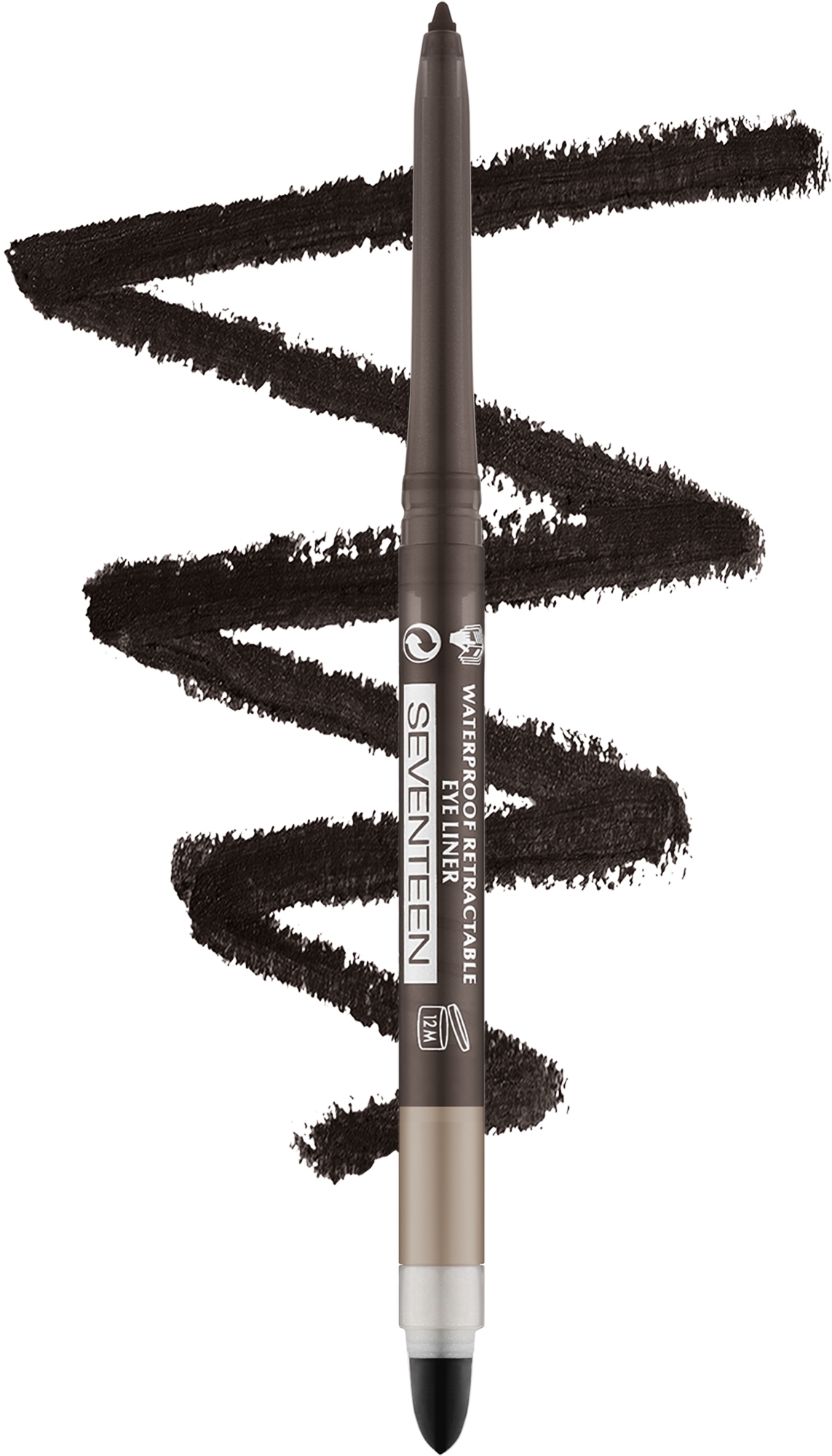 Механічний водостійкий олівець для очей "Twist" - Seven7een Waterproof Retractable Eyeliner — фото 02 - Black