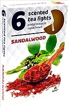 Парфумерія, косметика Чайні свічки "Сандалове дерево", 6 шт. - Admit Scented Tea Light Sandalwood
