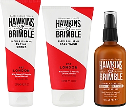 Набір для догляду за обличчям - Hawkins & Brimble Face Care Gift Set (wash/150ml + scrub/125ml + moist/100ml) — фото N2