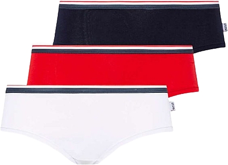 Трусики-слип, 3шт, white, navy, red - U.S. Polo Assn. — фото N1