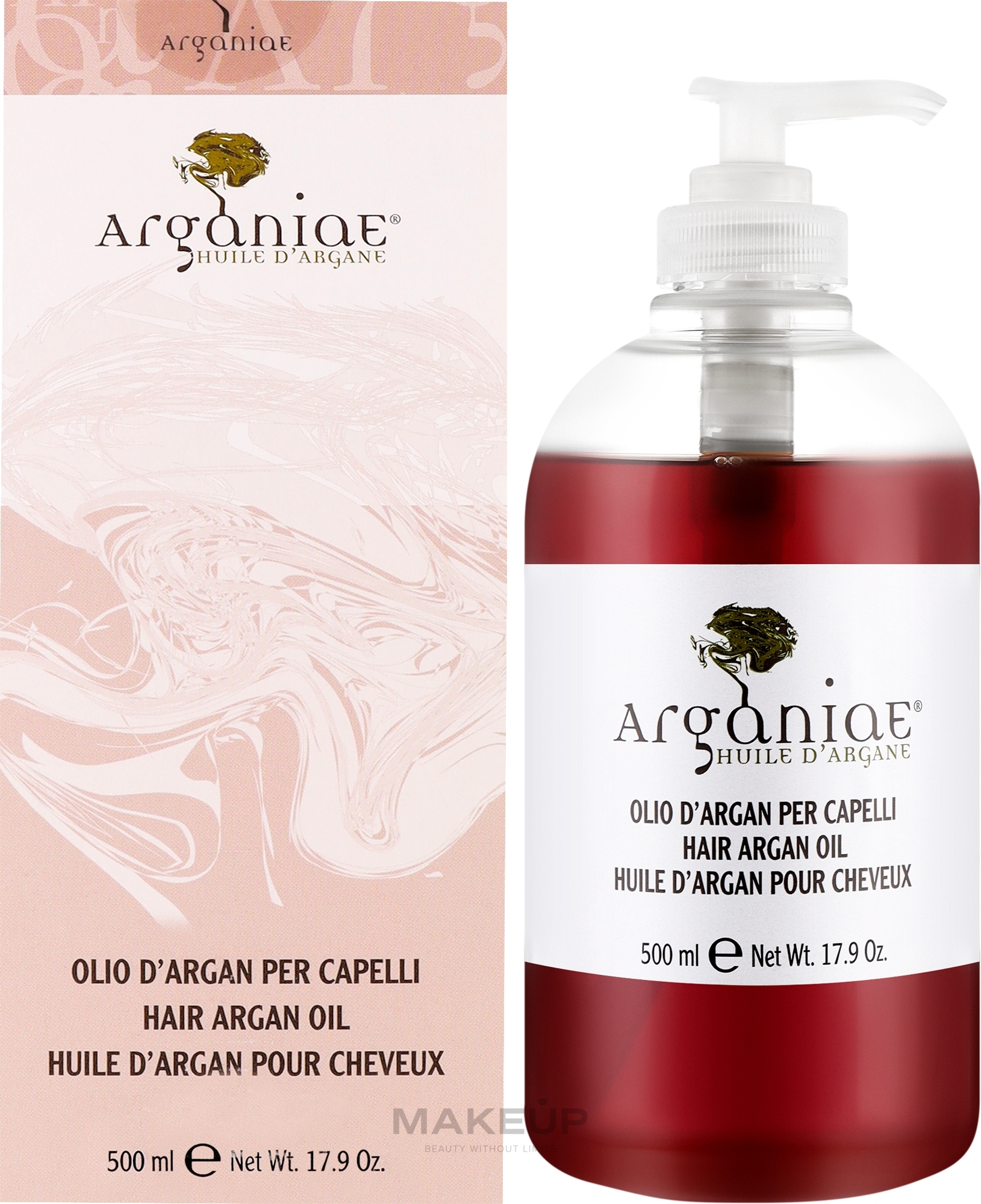 УЦЕНКА Чистое 100% органическое аргановое масло для всех типов волос - Arganiae L'oro Liquido * — фото 500ml