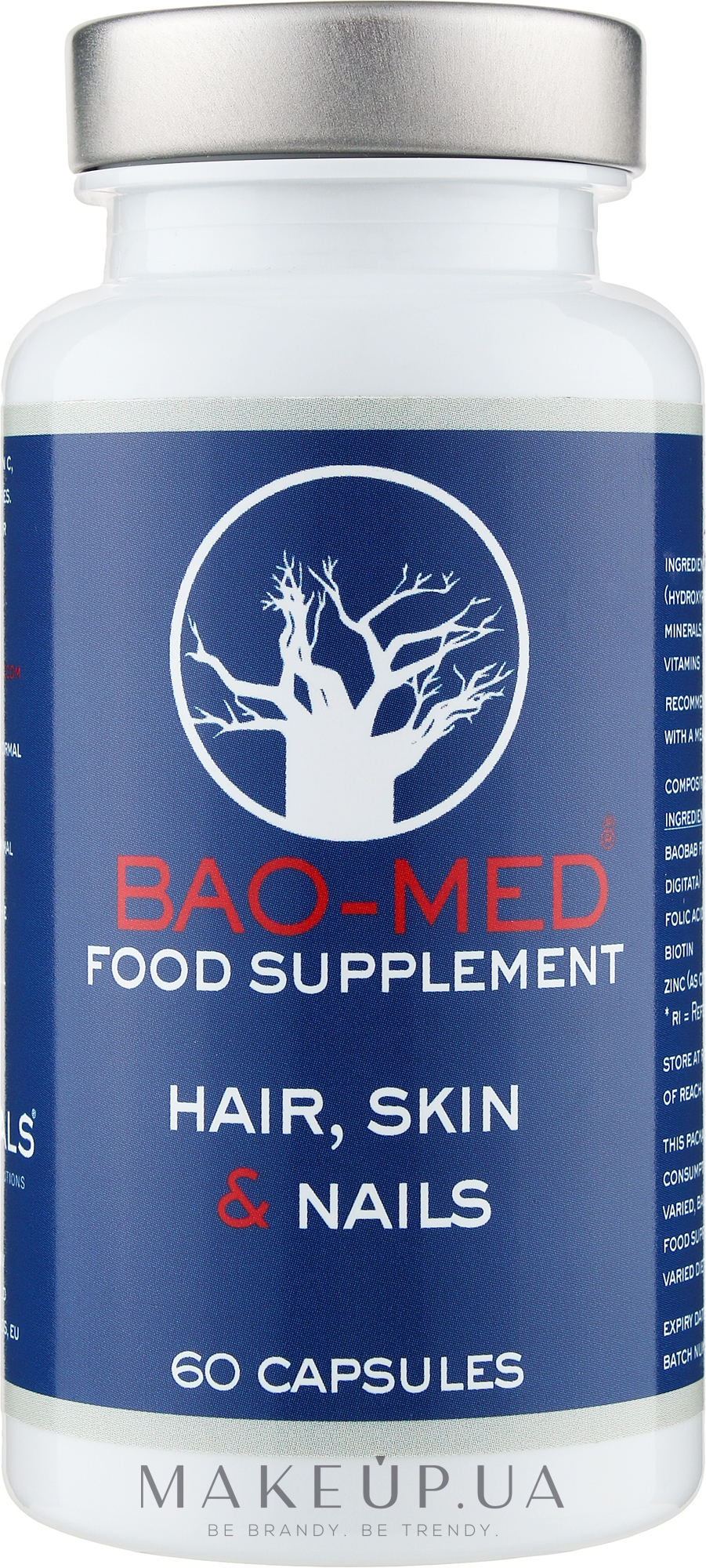Біологічно активна добавка для прискорення росту волосся, поліпшення стану шкіри, нігтів - Bao-Med Food Supplement Hair Skin & Nails — фото 60шт