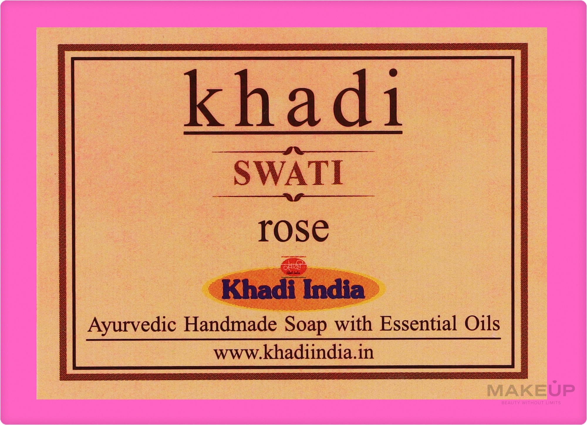 Мило ручної роботи "Троянда" - Khadi Swati Rose Handmade Soap — фото 125g