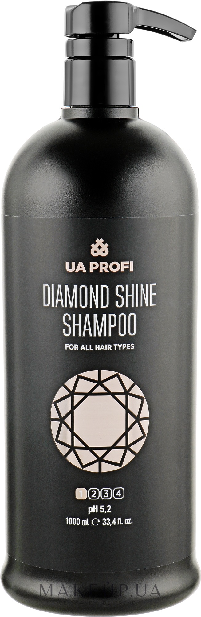 Шампунь "Діамантовий блиск" для усіх типів волосся - UA Profi Diamond Shine For All Hair Types Shampoo pH 5.2 — фото 1000ml