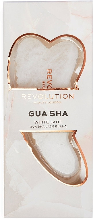 Масажер гуаша для обличчя, білий нефрит, у світлому пакованні - Revolution Skincare White Jade Gua Sha — фото N2
