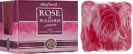 Глицериновое мыло "Роза", лилово-розовое - BioFresh Rose of Bulgaria Rose Glycerin Soap — фото N1