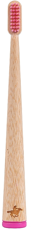 Бамбукова зубна щітка, рожева - Viktoriz Premium — фото N2