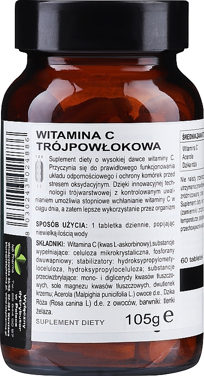 Пищевая добавка "Витамин С тройного действия" - BiosLine Principium C1000mg TRE-TARD — фото N4
