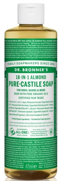 Жидкое мыло "Миндаль" - Dr. Bronner’s 18-in-1 Pure Castile Soap Almond — фото N3