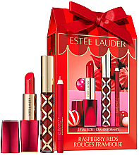 Духи, Парфюмерия, косметика Набор - Estee Lauder Raspberry Reds (lipstick/3.5g + lipgloss/2.7ml + lip/pencil/0.8g)