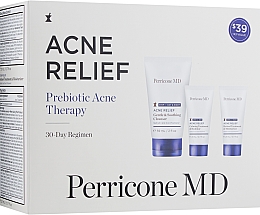 Парфумерія, косметика Набір - Perricone MD Acne Relief Prebiotic Acne Therapy (f/lot/59ml + f/gel/21ml + f/cr/21ml)