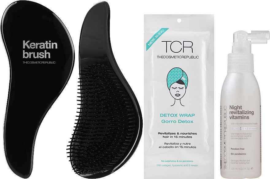Набір для догляду за волоссям - The Cosmetic Republic (brush/1pcs + shower/cap/1pcs + h/ser/125ml + bag/1pcs) — фото N2