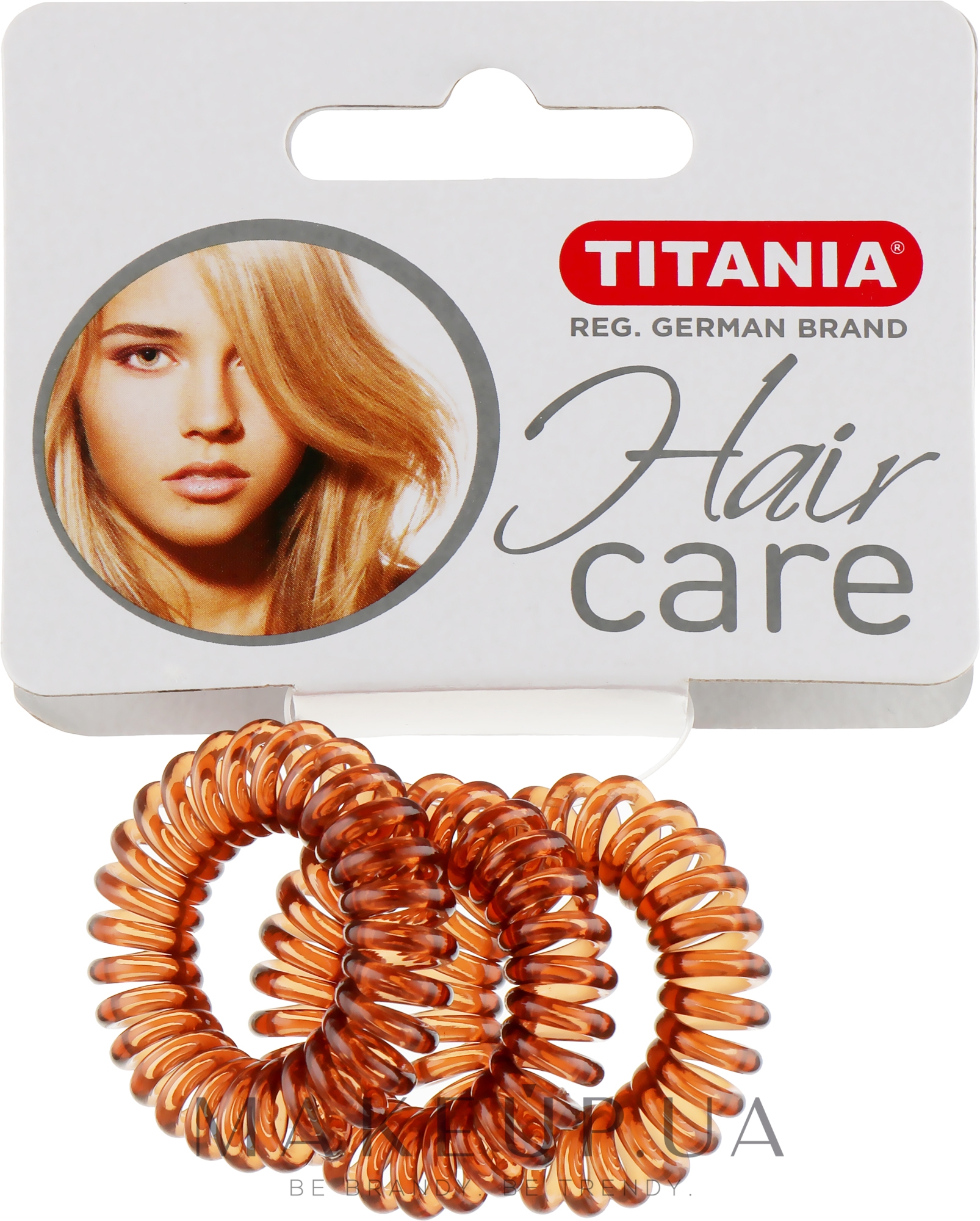 Резинка для волос пластмассовая "Anti Ziep", коричневая, 3шт, диаметр 2.5см - Titania — фото 3шт