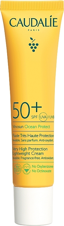 Легкий сонцезахисний крем для обличчя - Caudalie Vinosun Protect Very High Lightweight Cream SPF 50+