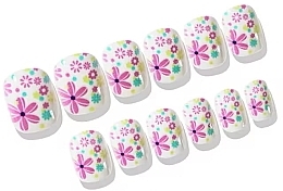 Накладні самоклейні нігті для дітей "Квіти", 973 - Deni Carte Tipsy Kids — фото N2
