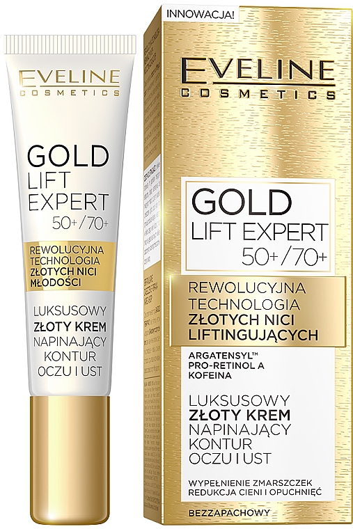 Крем для контуру очей і губ - Eveline Cosmetics Gold Lift Expert 50+\70+