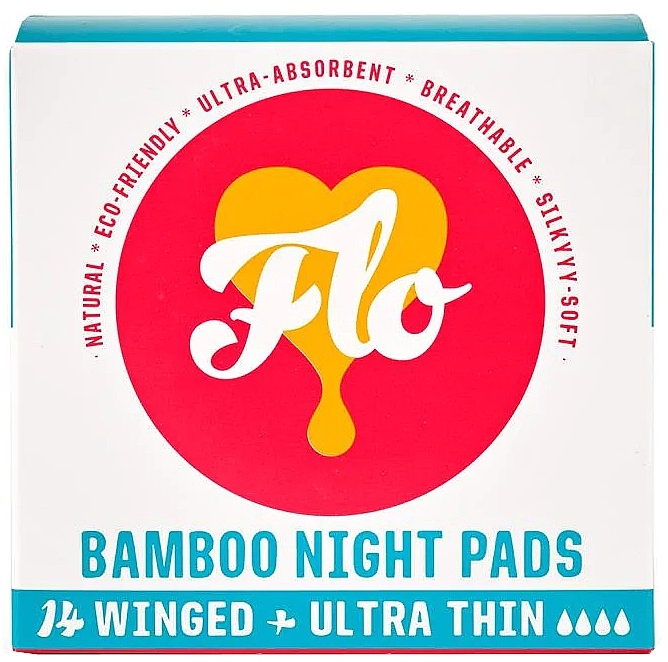 Бамбукові нічні прокладки, 14 шт. - Flo Bamboo Night Pads — фото N1