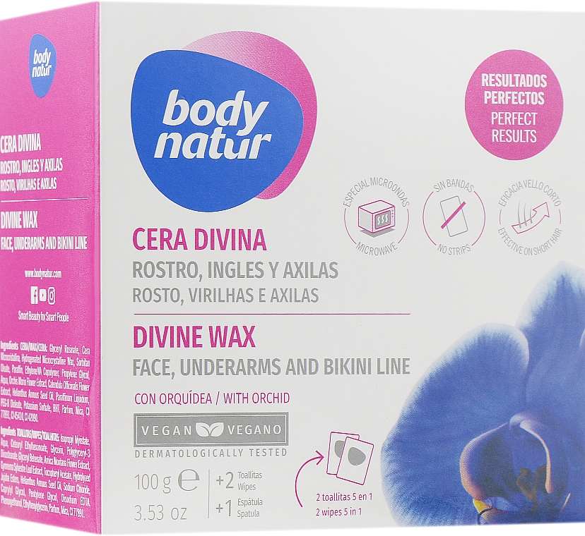 Воск профессиональный для лица, области бикини и подмышек - Body Natur Divine Wax for Face & Delicate Areas — фото N2