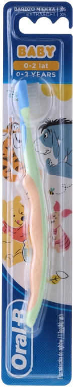 Зубная щетка, экстра-мягкая, "Тигра", зелено-оранжевая - Oral-B Baby — фото N1