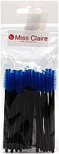 Набор одноразовых щеточек для ресниц и бровей, 25 шт, черно-синий - Miss Claire — фото N1