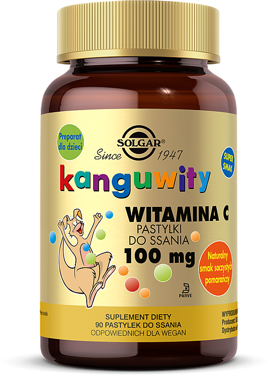 Пищевая добавка "Кангавитес с витамином С для детей", жевательные таблетки - Solgar — фото N1