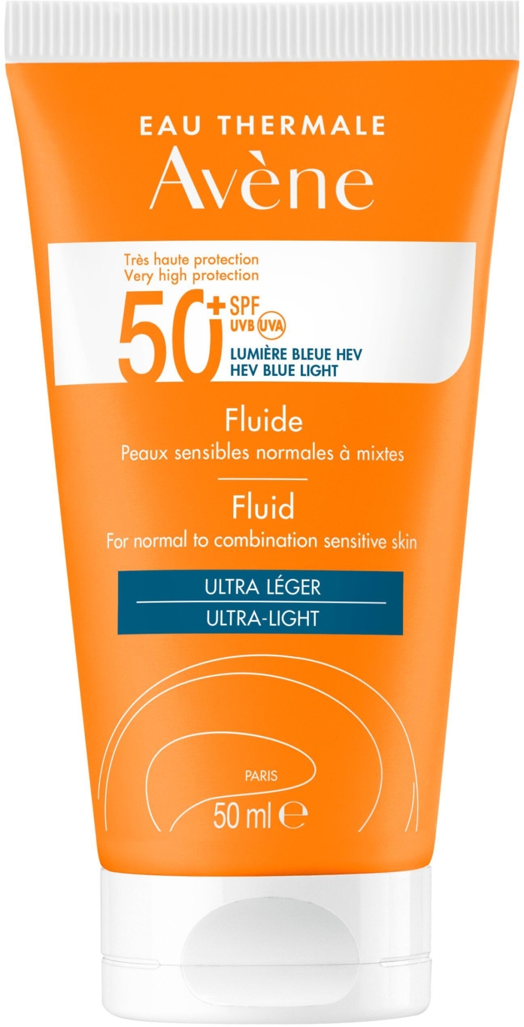 Сонцезахисний крем-флюїд для обличчя - Avene Soins Solaires Fluide SPF50+ — фото 50ml