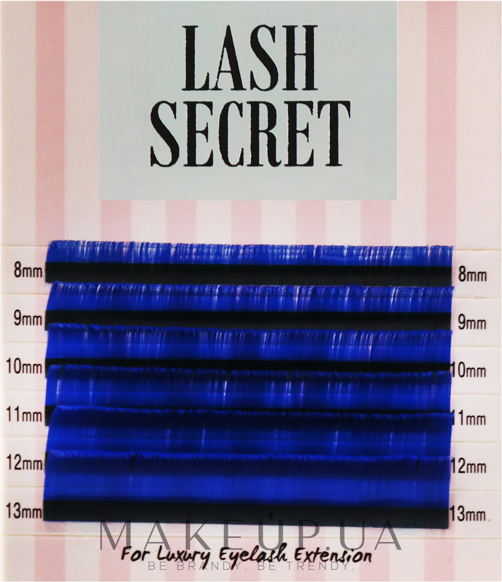 Накладные ресницы, синие, mix, 6 линий (0,1, D, (8-13)) - Lash Secret — фото 1уп