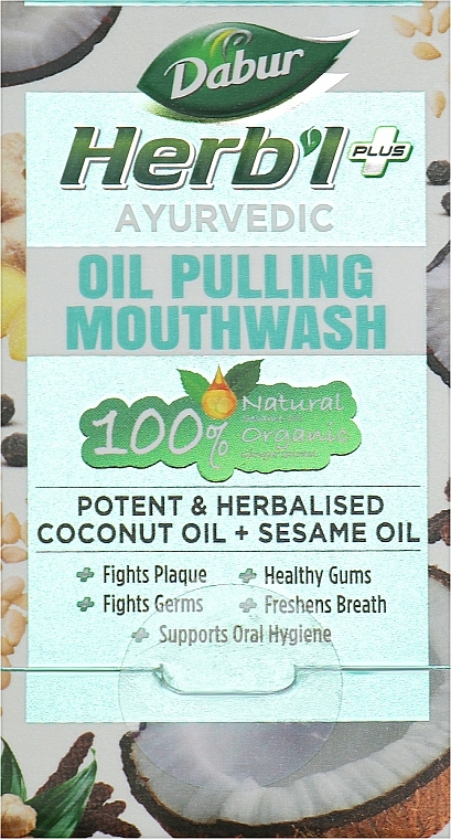 Олія-ополіскувач для ротової порожнини - Dabur Herb'l Plus Ayurvedic Oil Pulling Mouthwash — фото N2