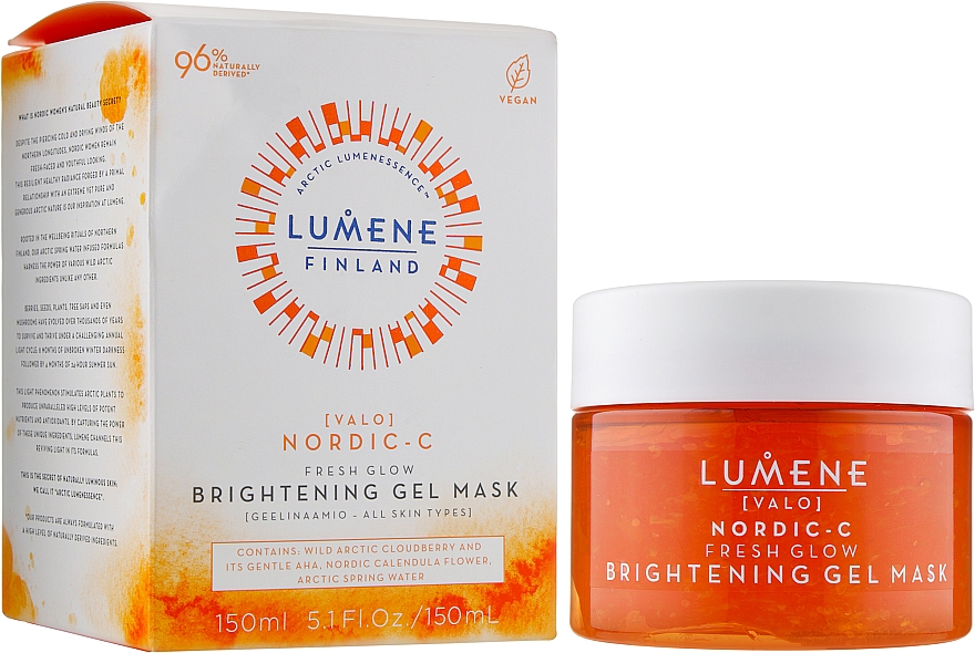 Освітлювальна гелева маска для обличчя - Lumene Valo Nordic-C Fresh Glow Brightening Gel Mask — фото N2