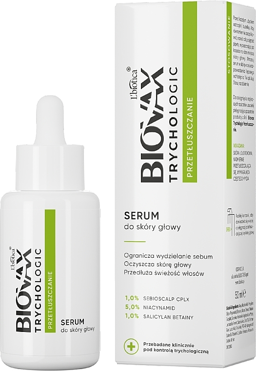 Сыворотка для жирной кожи головы - L'biotica Biovax Trychologic Serum — фото N2