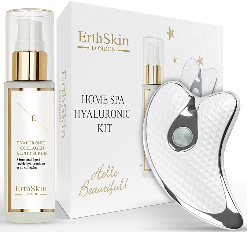 Набор - ErthSkin London Home Spa Hyaluronic Kit (serum/60ml + massager/1pcs) — фото N1