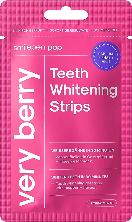 Відбілювальні смужки для зубів - SwissWhite Smilepen Pop Very Berry Teeth Whitening Strips — фото N1