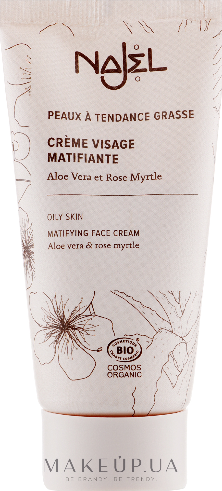 Матувальний крем для обличчя з миртовою трояндою - Najel Mattifying Cream Aloe Vera & Rose Myrtle — фото 50ml
