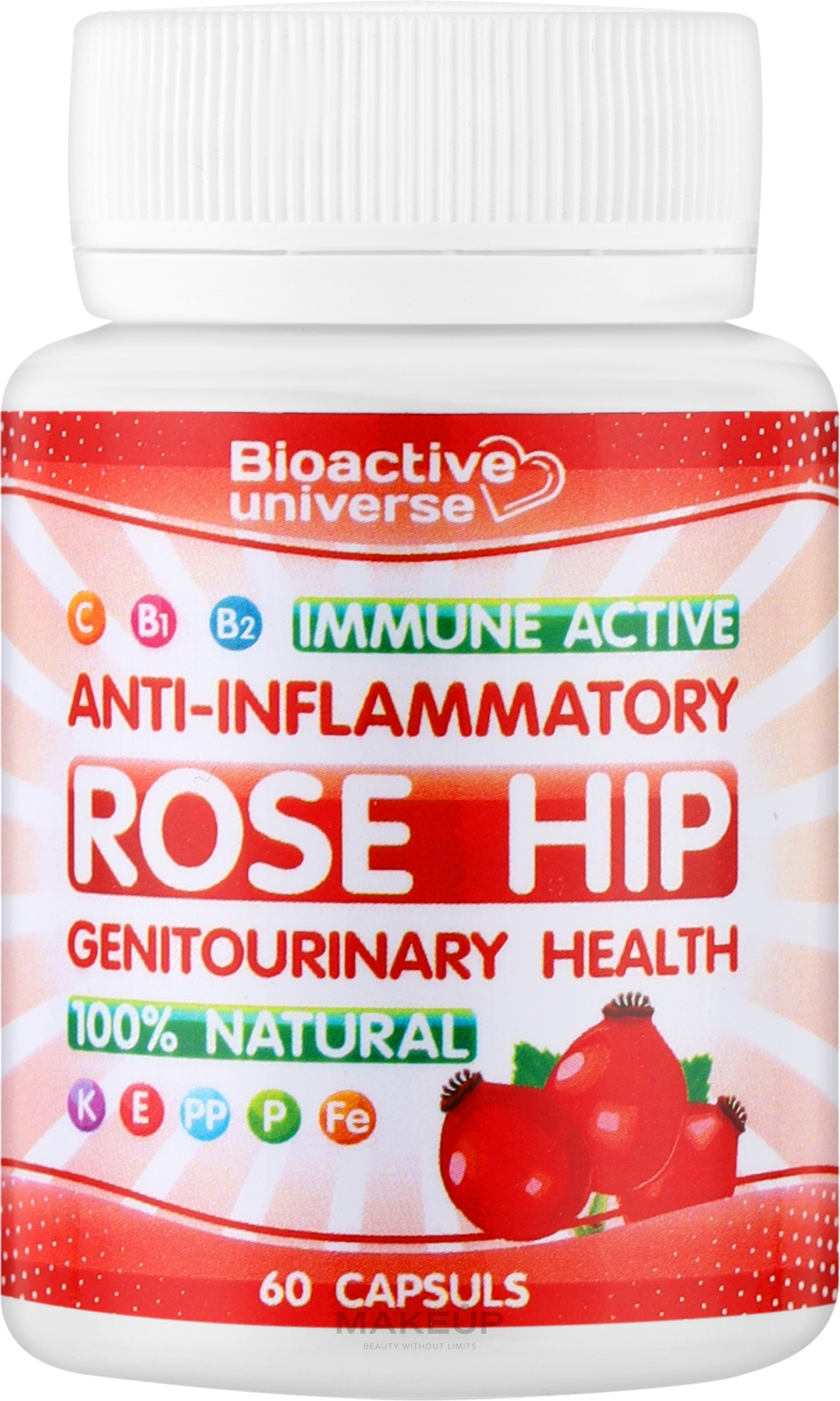 Шиповник в капсулах для укрепления и поддержания иммунитета - Bioactive Universe Immune Active Rose Hip — фото 60шт