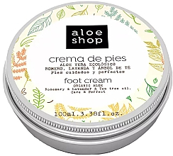 Крем для ніг "Розмарин, лаванда й олія чайного дерева" - Aloe Shop Organic Aloe Rosemary & Lavender & Tea Tree Oil Foot Cream — фото N1