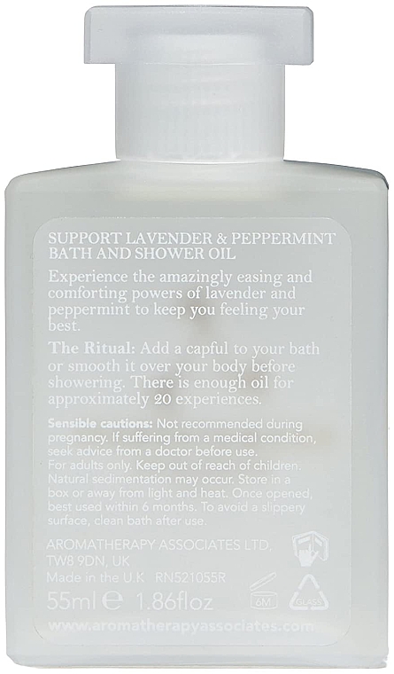 Олія для ванни й душу з лавандою і м'ятою - Aromatherapy Associates Support Lavender & Peppermint Bath & Shower Oil — фото N5