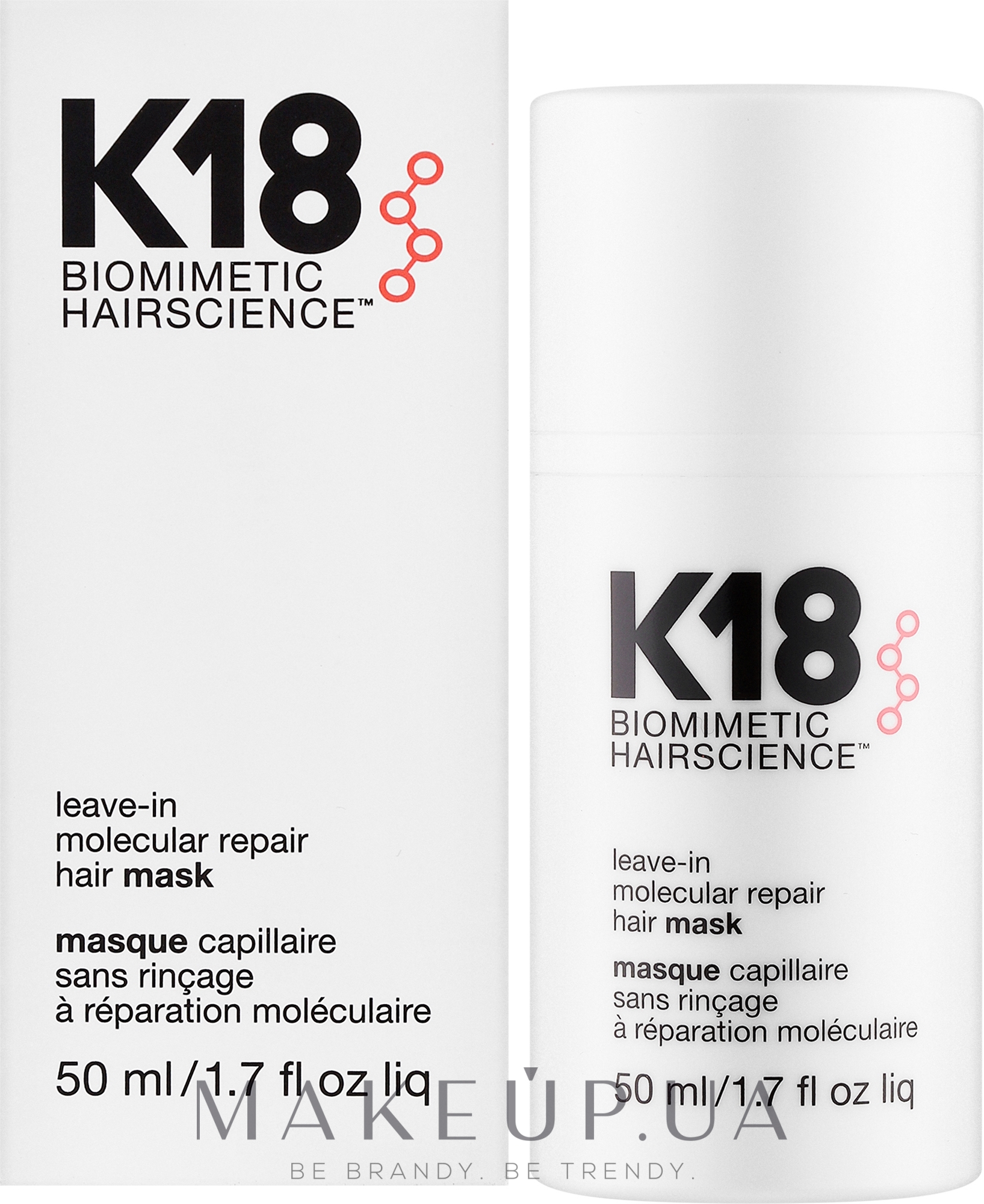 Несмываемая маска для волос - K18 Hair Biomimetic Hairscience Leave-in Molecular Repair Mask — фото 50ml