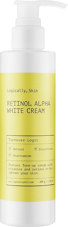 Освітлювальний крем для обличчя й тіла - Logically, Skin Retinol Alpha White Cream — фото N1