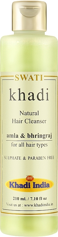 Трав'яний шампунь для волосся "Амла та Бринградж" - Khadi Swati Natural Hair Cleanser Amla & Bhringraj — фото N1