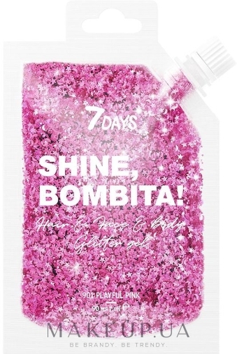 Гель-блискітки для волосся й тіла - 7 Days Shine, Bombita! Gel Glitters For Hair And Body — фото 901 - Playful Pink