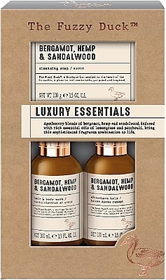 Набір - Baylis & Harding The Fuzzy Duck Bergamot Hemp & Sandalwood Men's Luxury Essentials Gift Set (hair/body/wash/100ml + ash/balm/100ml + soap/100g) — фото N1